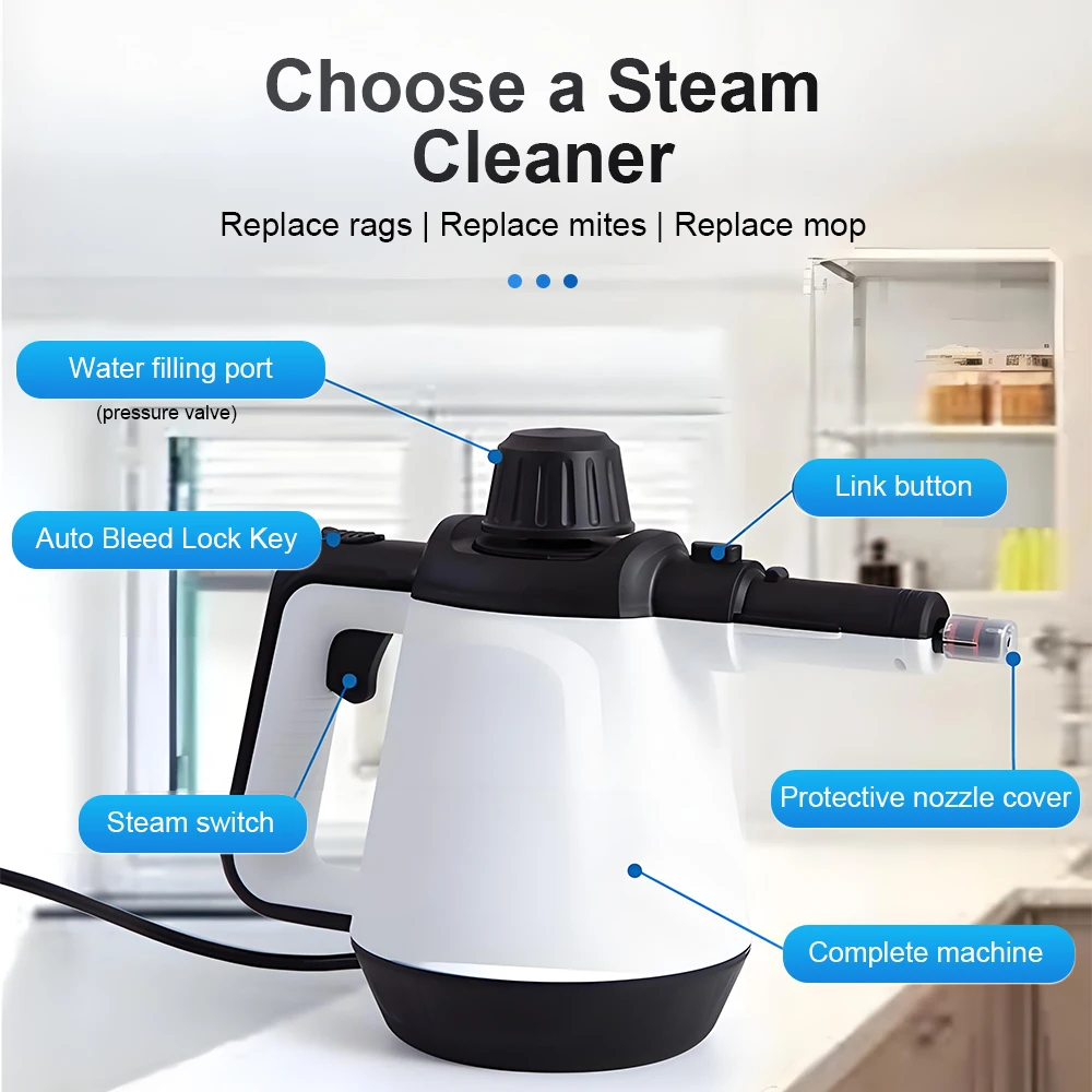 220V Handheld Steam Cleaner Multifunctional Kitchen Hood High Temperature High Pressure Appliance Cleaner Sterilization Machine