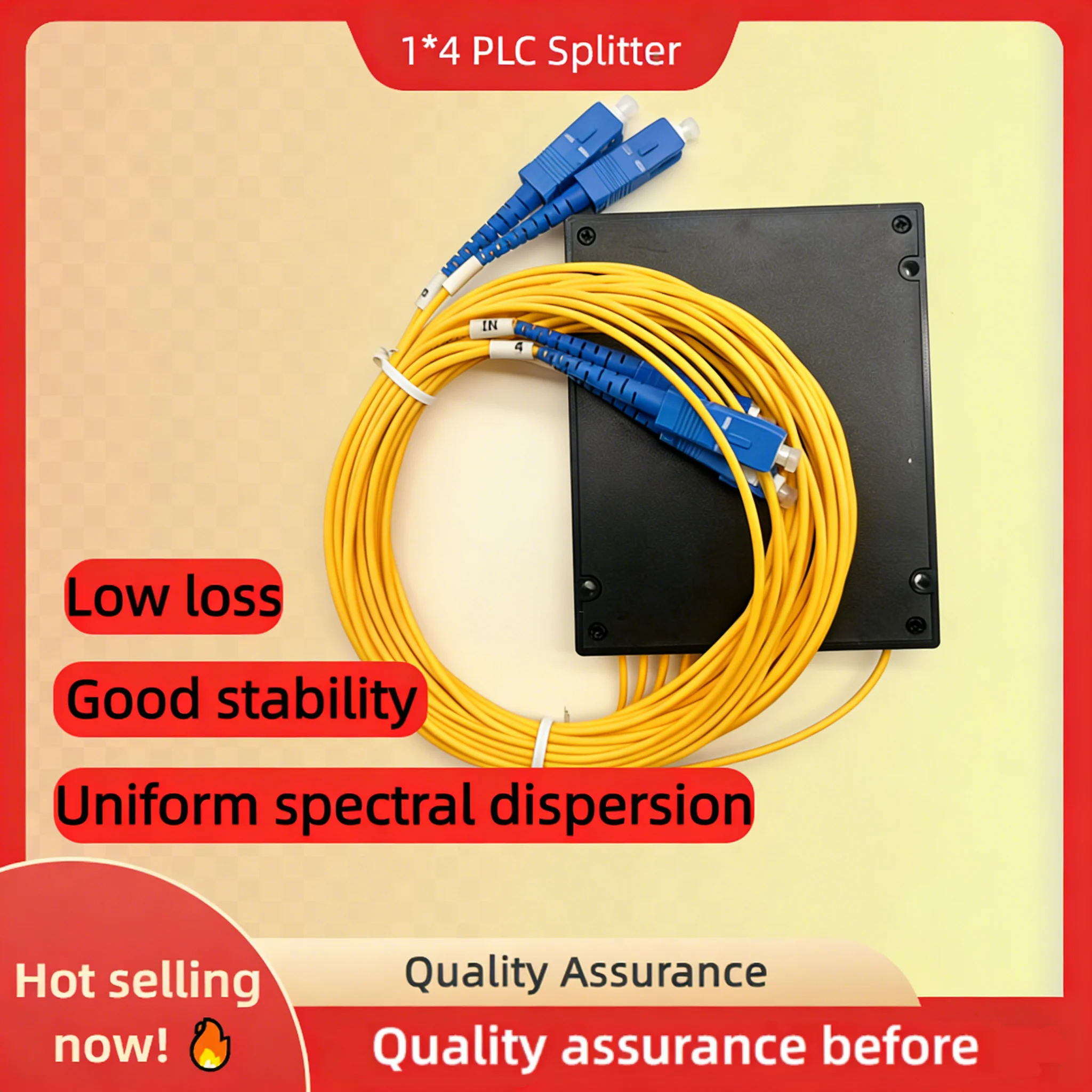 

1x4 PLC Splitter SC/UPC 1:4 Box Type FTTH Optical Splitter Low Loss High Stability Telecom Grade Network Component