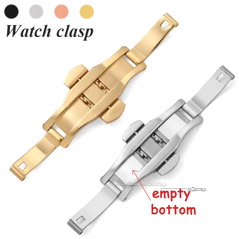 Stainless Steel Butterfly Buckle Watch Button Watchbands Clasp Double Click Metal Clasp for Watch Band Accessories 4mm 5mm 6mm