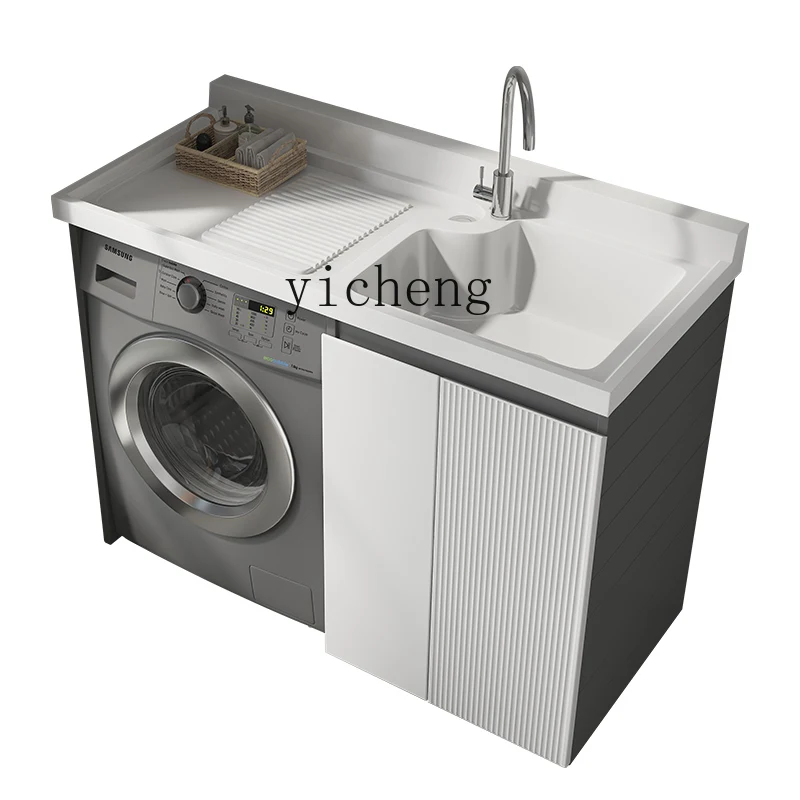 ZF Washing Machine All-in-One Cabinet Alumimum Quartz Stone Drum Washing Machine Cabinet with Rubbing Clothes