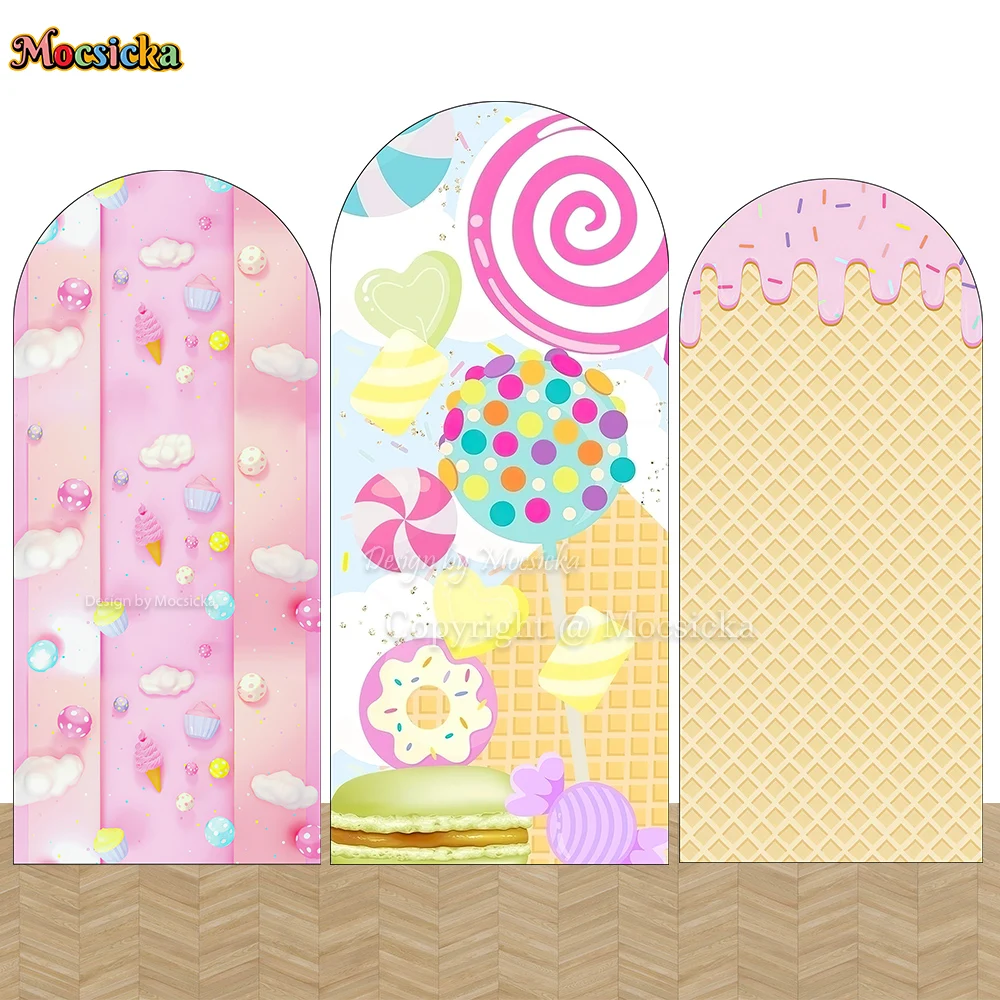 Donuts Ice Cream Candy Theme Arch Backdrop Chiara Wall Party Birthday Background Sweet Girl Baby Show Photo Studio Photography