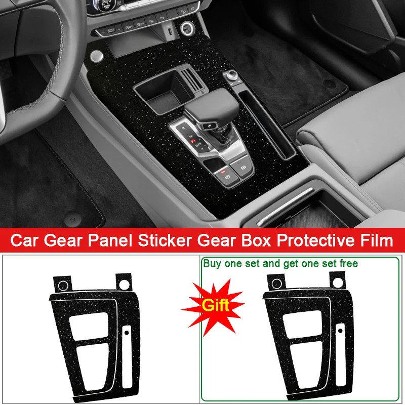 

Car Interior Sticker For Audi Q5 FY 2018-2023 Car Gear Panel Sticker Gear Box Protective Film Carbon Fiber Black Car Accessories