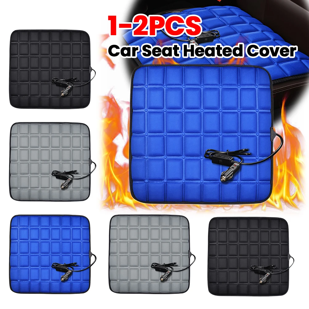 

2 шт./1 шт., 12 В, чехол с подогревом для автомобильного сиденья, 40 Вт, электрические грелки, противоскользящая подушка для переднего сиденья, зимняя подушка с регулируемой температурой