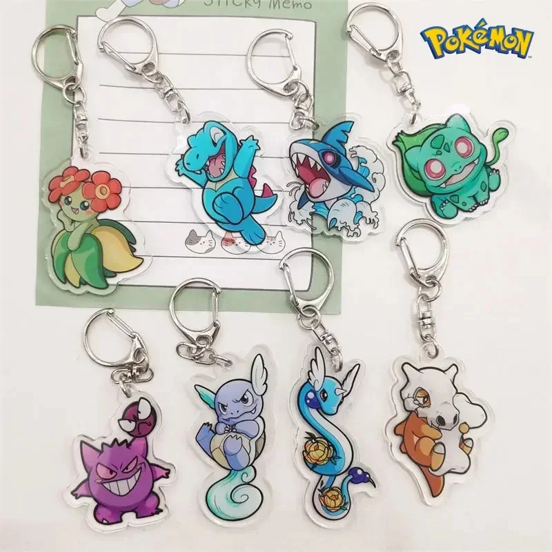 

Pokemon Cartoon Keychains Toys Kawaii Anime Action Figures Pikachu Charizard Gengar Acrylic Dolls Bags Keyring Pendant Toys Gift