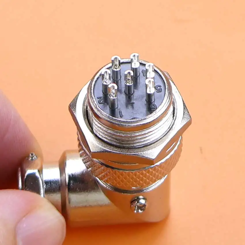 Cltgxdd 1Set GX16 Metal Elbow Aviation Plug Diam 16mm 2Pin 3Pin 4Pin 5Pin 6Pin 7Pin 8Pin 9Pin10Pin Male Female Socket Connector