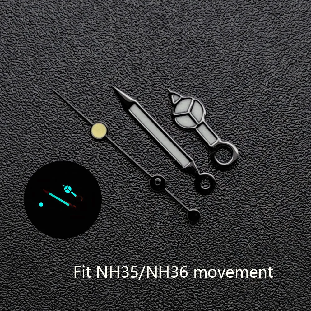 High quality Watch hands Blue-green/green luminous Hands suitable for NH35 NH36 Movements Pointer Accessories