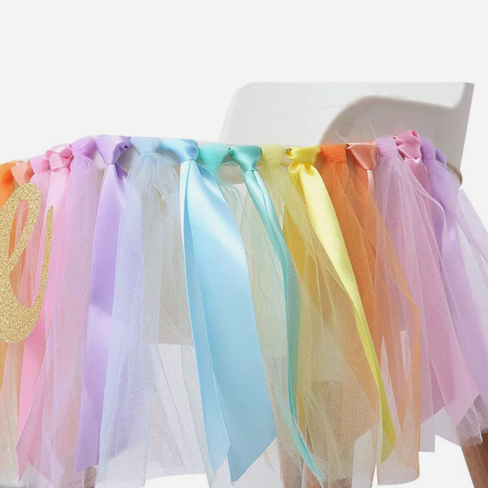 

Rainbow Banner Baby nament Birthday Flag Photo Backdrop High Chair Colorful Decor Supply Party Bunting Reusable