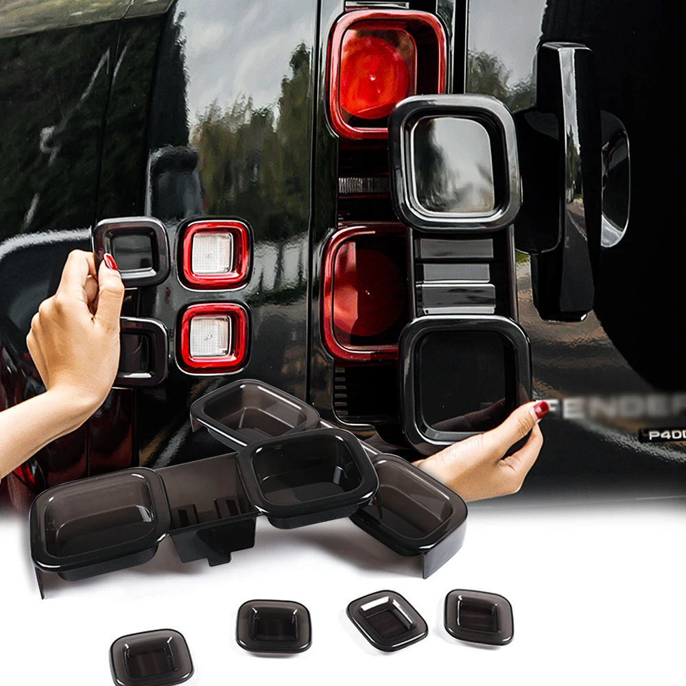 

4x4 offroad Tail Lamp Light Cover fit for 2020 land rover defender 90 110 Black Exterior Rear Lamp Hoods Tail Lights Cover