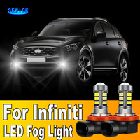 2pcs LED Fog Light Blub H8 H9 H11 Lamp Canbus No Error For Infiniti FX35 FX45 QX56 EX35 FX50 EX37 FX37 QX50 QX60 QX70 QX80