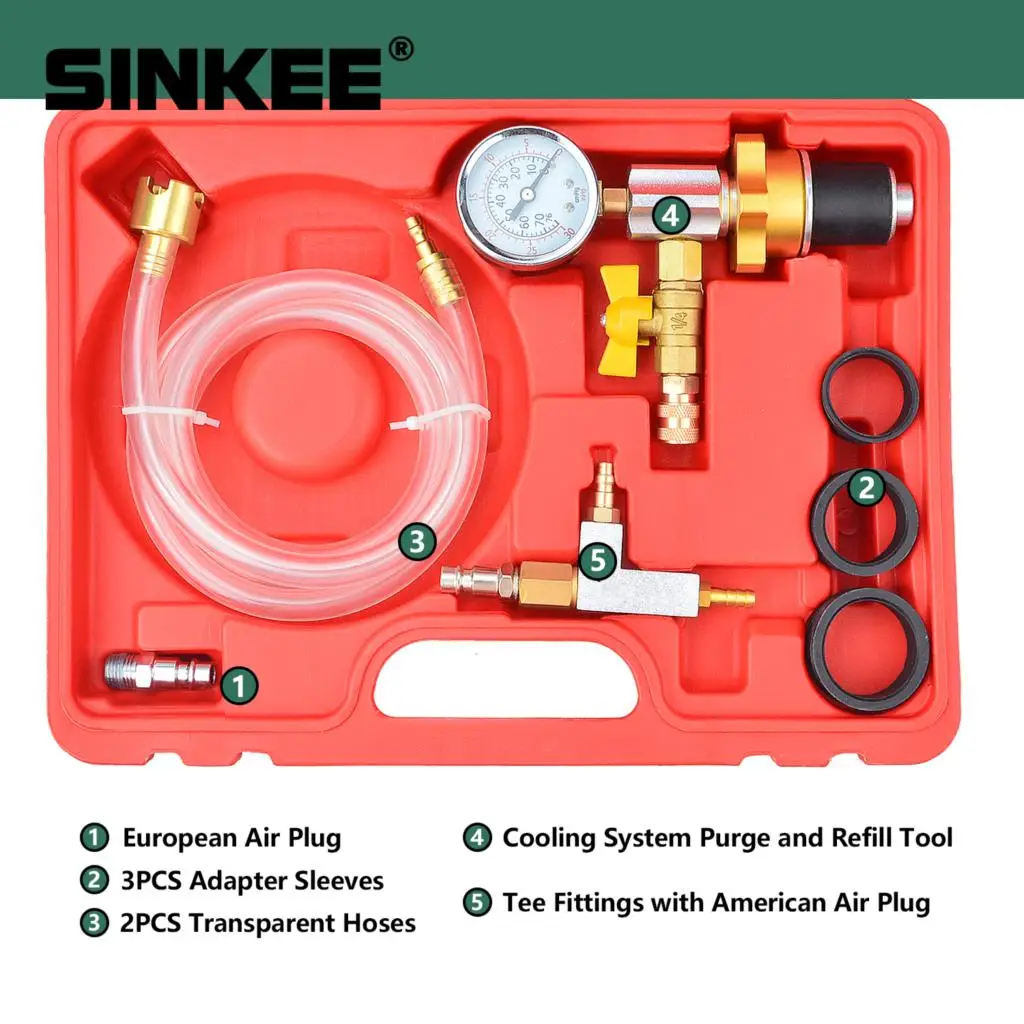 Vuoto Automotive Sistema di Raffreddamento Auto Auto Radiatore del liquido di raffreddamento di Ricarica & Spurgo Strumento Gauge Kit SK1088