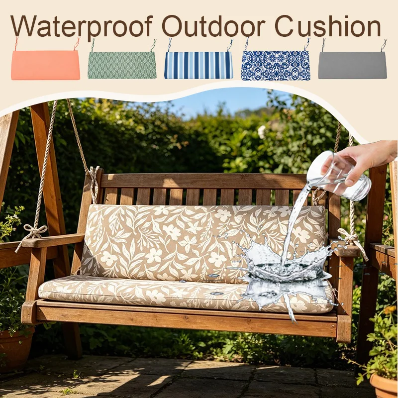 

1PC Waterproof Durable Oxford Fabric Porch Swing Cushion, 2-3 Seat Outdoor Seat Pad for Patio Garden Bench & Chaise Lounge Sofa