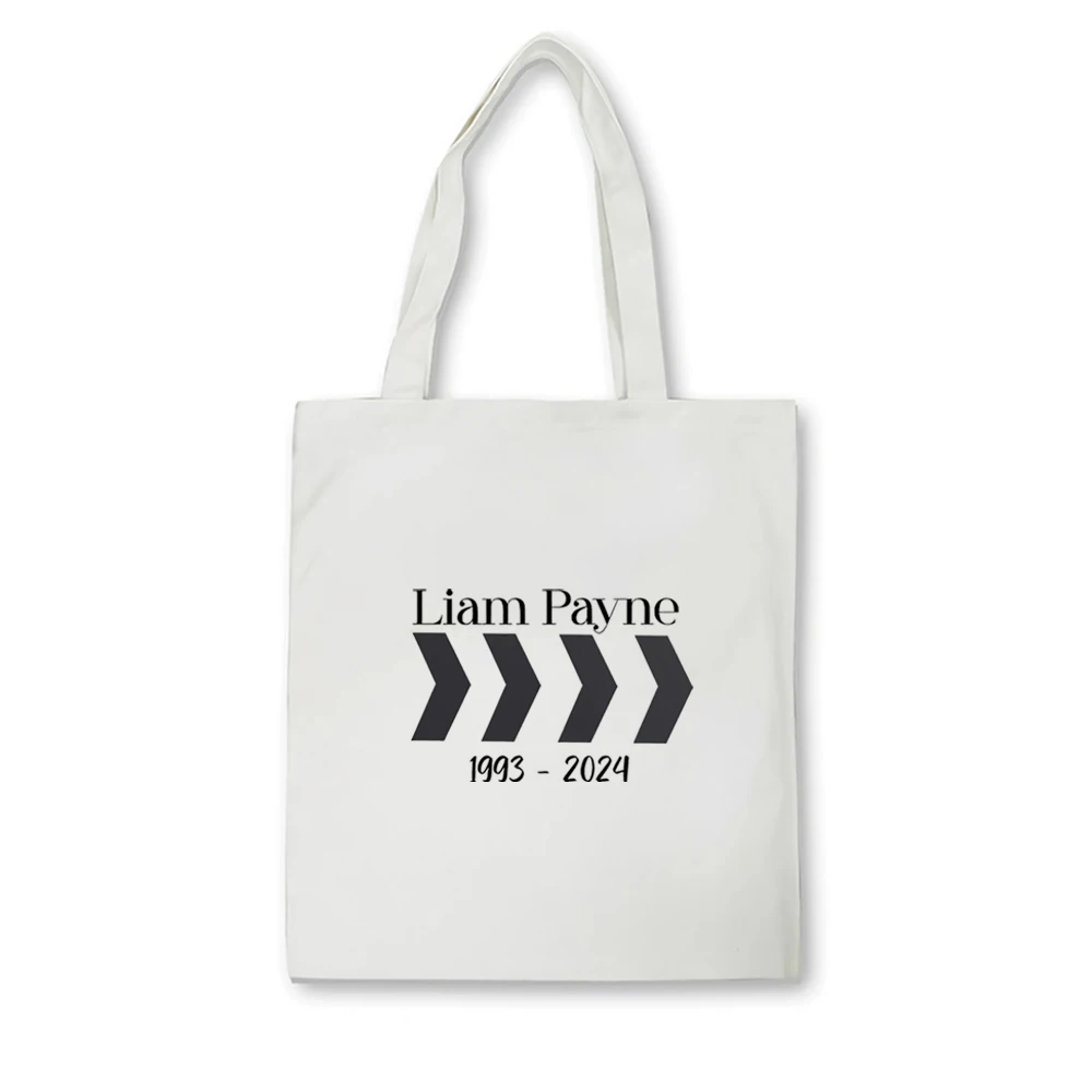 Rip Liam Payne tote bag One way Commemorative Liam Paye Canvas Bag One way Reunion Tribute Women's Large Capacity Shopping Bag