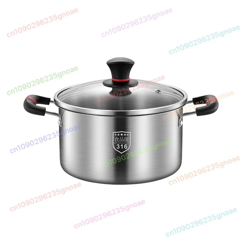 

316 Stainless Steel Soup Pot Double Layer Pot Clad Cookware Household Kitchen Cooking Pot Stockpot with Lid