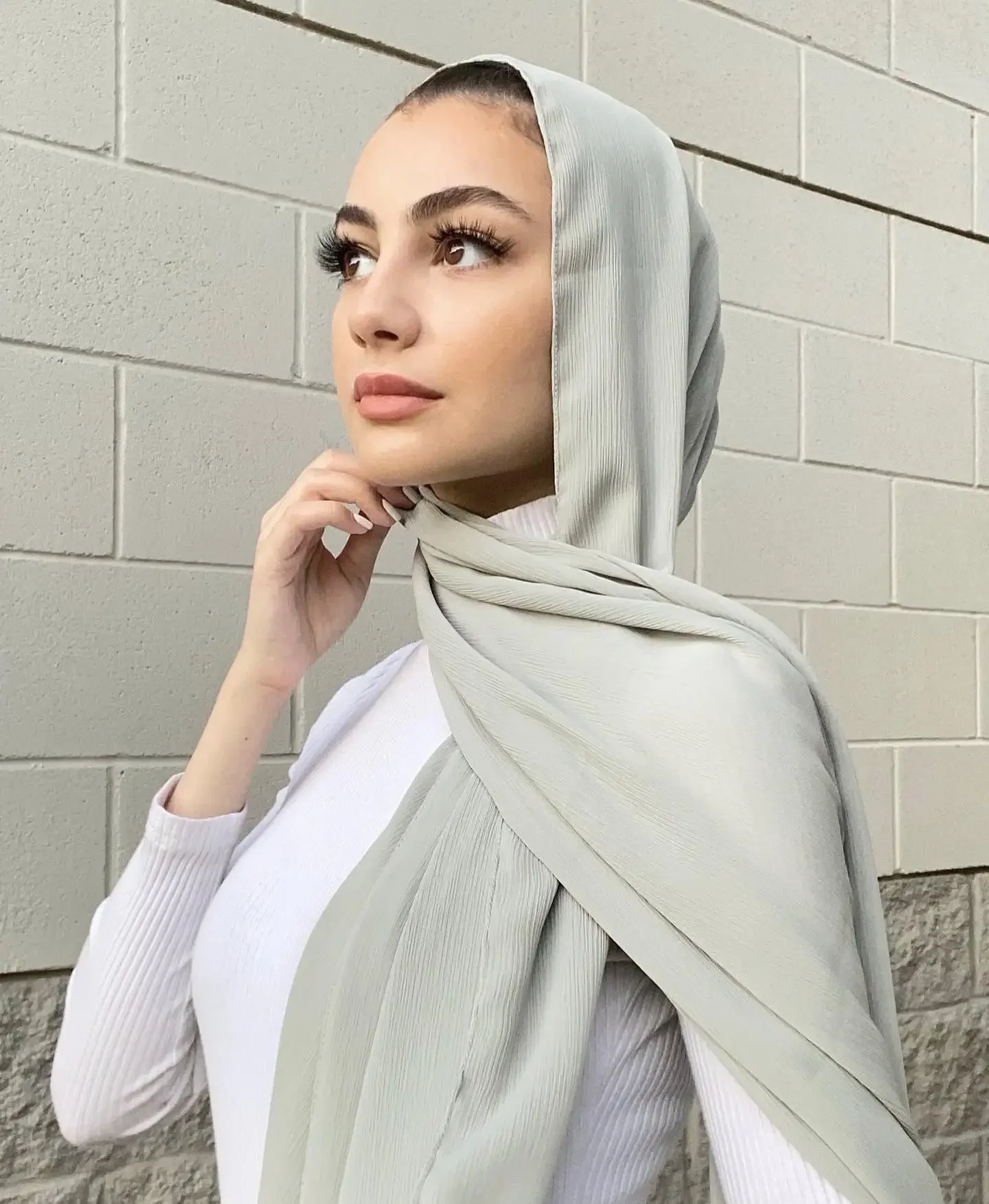 Premium Crinkl Chiffon Hijab Scarf Chiffon Shawls Pleated Plain Turban Femme Chic Bandana Muslim Crepe Hijabs For Woman Ramadan