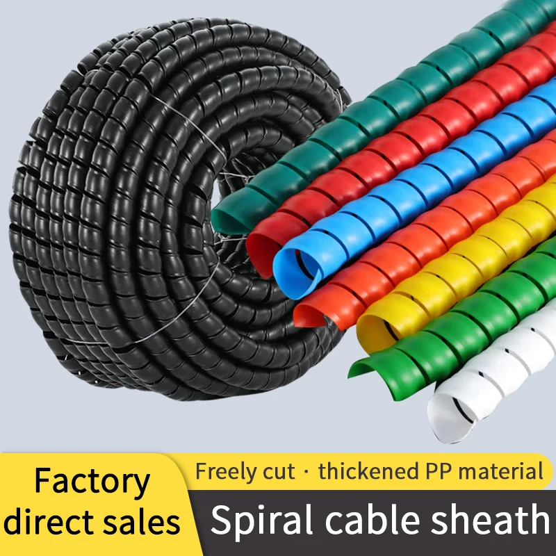 

1/5/10Meters 8mm-40mm Wire Protector Cable Sleeve Cover Tube Line Organizer Pipe Protection Flexible Spiral Wrap Winding Cable