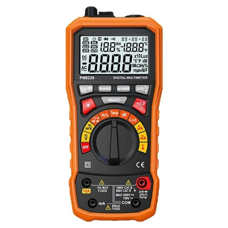 PM8229 4-in-1 Digital Multimeter Temperature and Humidity Meter Noise Meter Illumination Meter Instrument