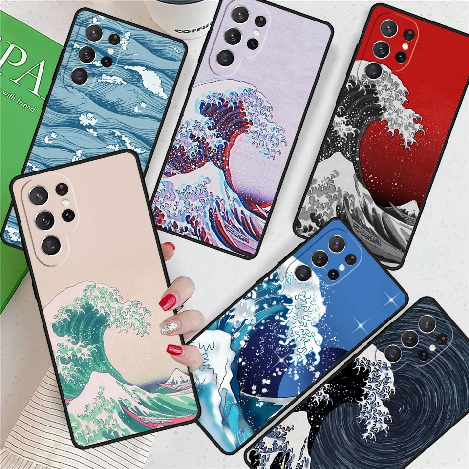 The Great Wave off Kanagawa For Samsung Galaxy S24 Ultra S21 S22 S8 S9 S10 5G Note 10 20 Plus FE S23 Phone case Cover Coque