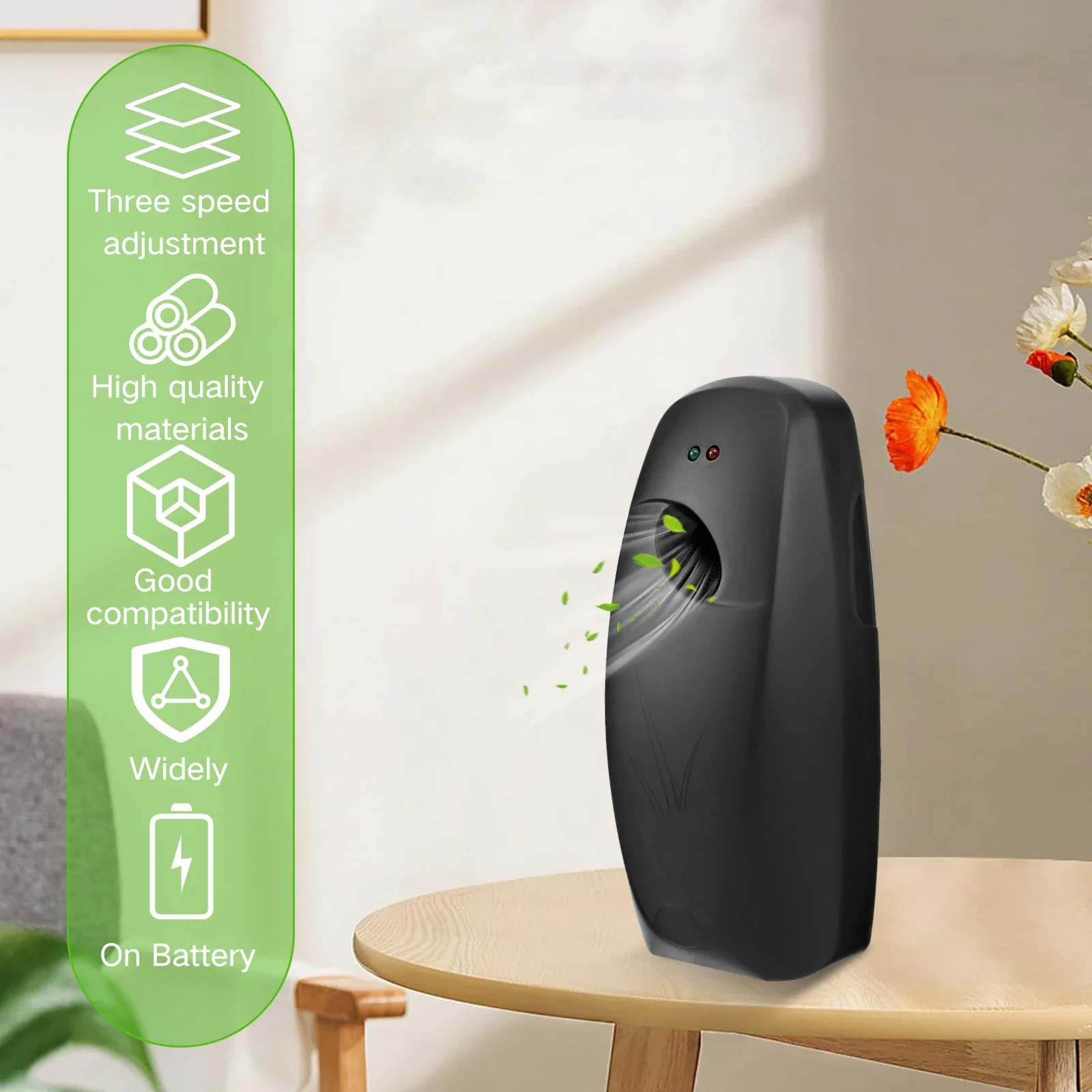 2Pcs  Liquid Air Fresher Spray Dispenser Wall Mounted 3 Adjustable Mode Auto Fragrance Perfume Spray Battery Powered Toilet Odor