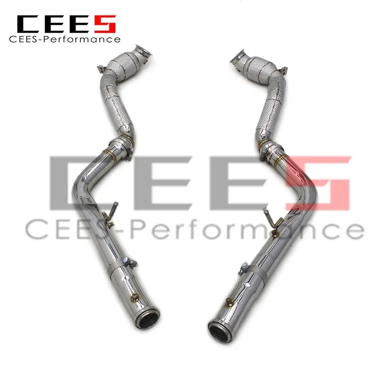 CEES Catted Exhaust Downpipe For Mercedes-Benz G63  W464 4.0T 2019-2023 Stainless Downpipes with catalyst With Heat Shield