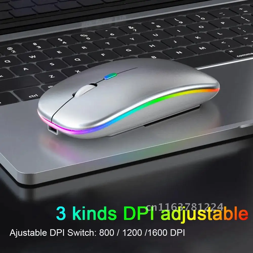 Wiederauf ladbare drahtlose Maus Computer Bluetooth-Maus ergonomische USB-Maus leise Mause mit Hintergrund beleuchtung RGB-Mäuse für Laptop-PC iPad