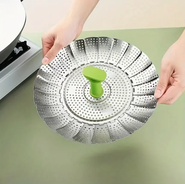 

Stainless Steel Foldable Steamer Multifunctional Seafood Fish Vegetables Bread Steamer anti-sticking Household Kitchen Cookware