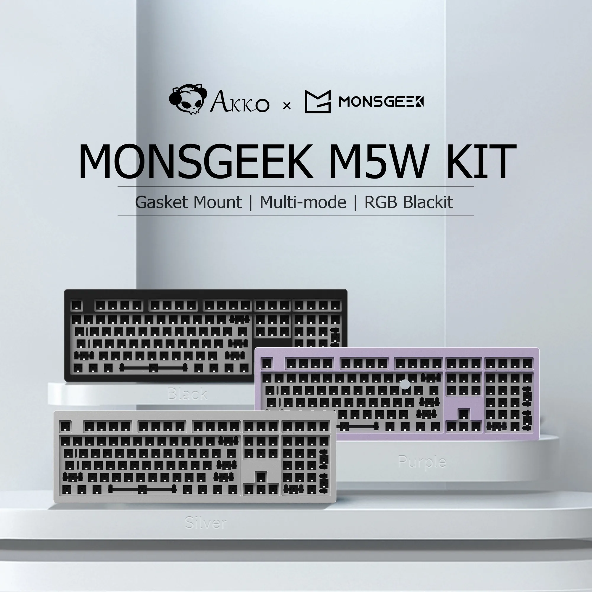 

Набор для механической клавиатуры Akko MonsGeek M5W, 108 клавиш, 100% RGB, горячая распродажа, USB Type-C/2,4G/BT5.0, беспроводной трехрежимный комплект для Barebone