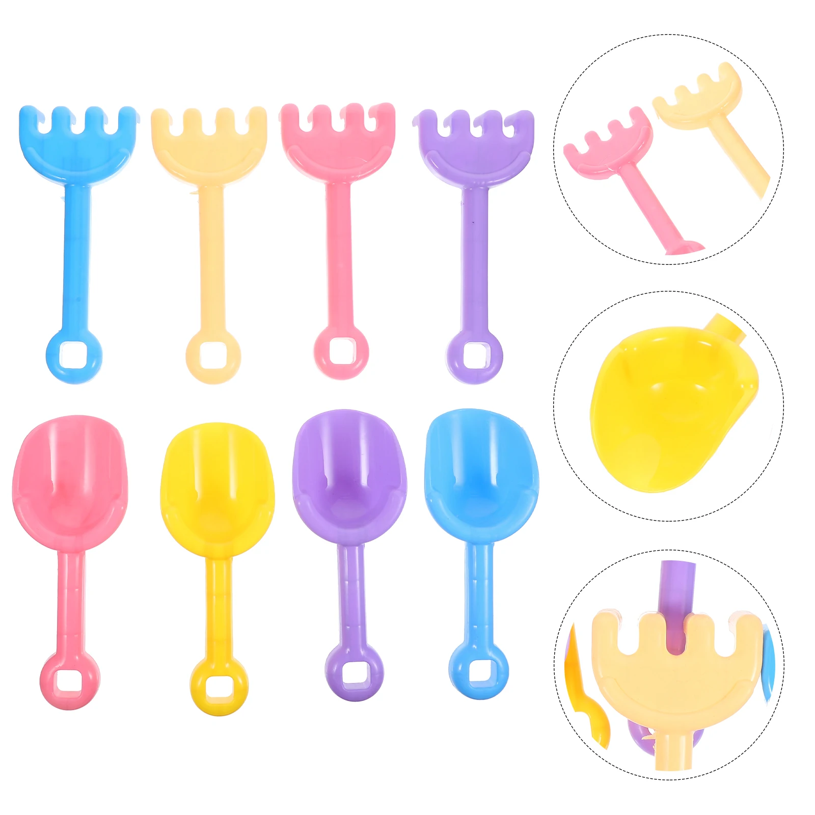 Outils de piscine de sable, pelles en plastique, jouets légers pour enfants, jeu de plage, creuser, jardinage, Design créatif amusant, dur, 8 pièces