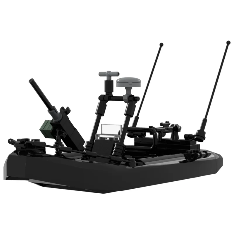Tactical RHIB MOC Building Blocks Military Inflatable Boat Model Detailed Miniature DIY Assembly Brick Desktop Collectible