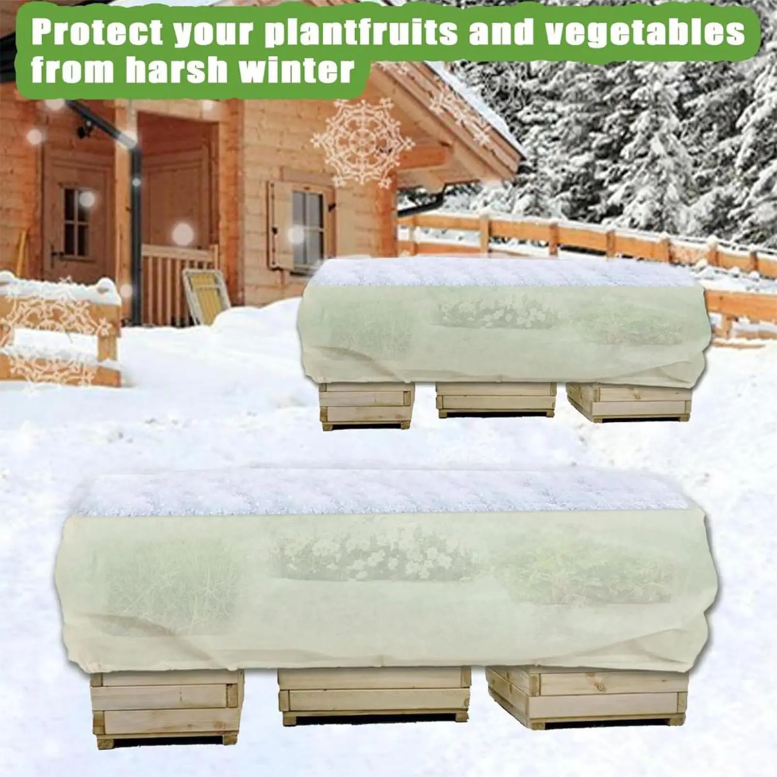 

Raised Bed Cover 2 Pieces Rectangular Flower Protection With Drawstring Outdoor Plant Freeze Protection For Outdoor Garden