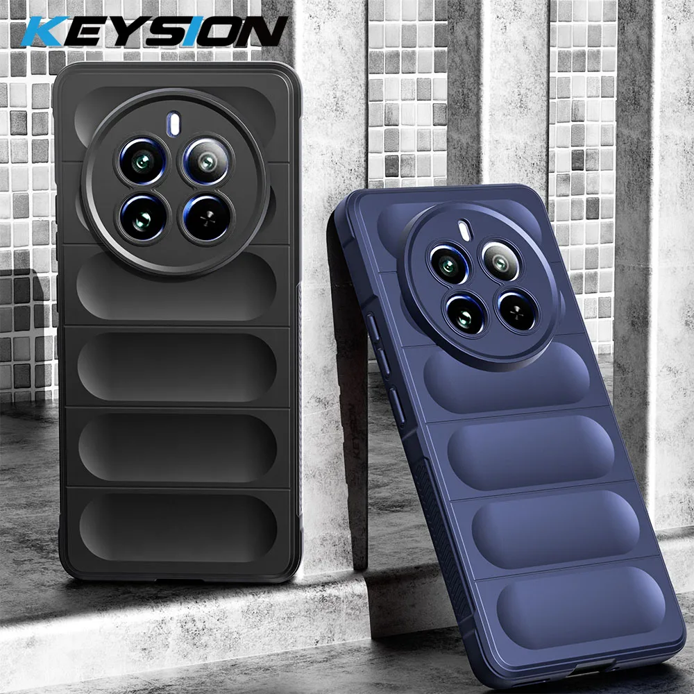 KEYSION Shockproof Case for Realme 12 Pro+ 5G Anti-skid Soft Silicone Phone Back Cover for OPPO Realme 12 Pro Plus 5G 11 Pro+