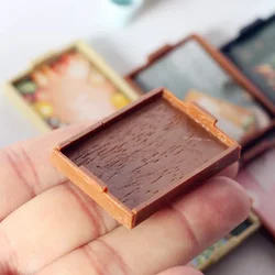 1set Dollhouse 1:12 Tray Dinner Wood Plate Mini Placemat Miniature Food Model Sets Home Decor Scale Doll Accessories Shooting