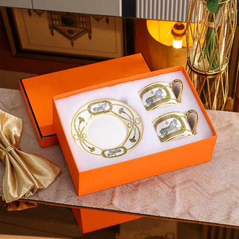 

Light Luxury Home Afternoon Tea Cup Gift Set Bone China Coffee Cup and Saucer for Sophisticated Tea Experience