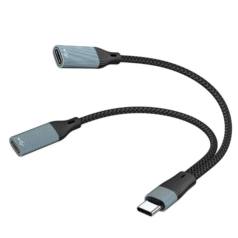 Y1UB USB Type C To Two Port Adapters With 480Mbps Speed For Laptop Phone Charging Data Transfer Aluminum Alloy Hubs