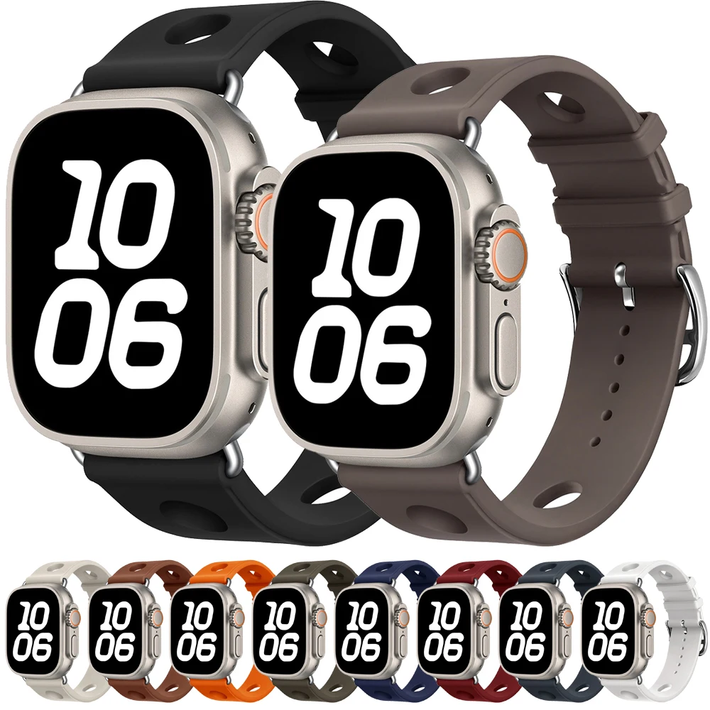 Silicona Strap for Apple Watch Ultra 3 Band 49mm 46mm 45mm 44mm 41mm Bracelet for IWatch Series11 10 9 8 7 6 5 4 3 SE3 Wristband