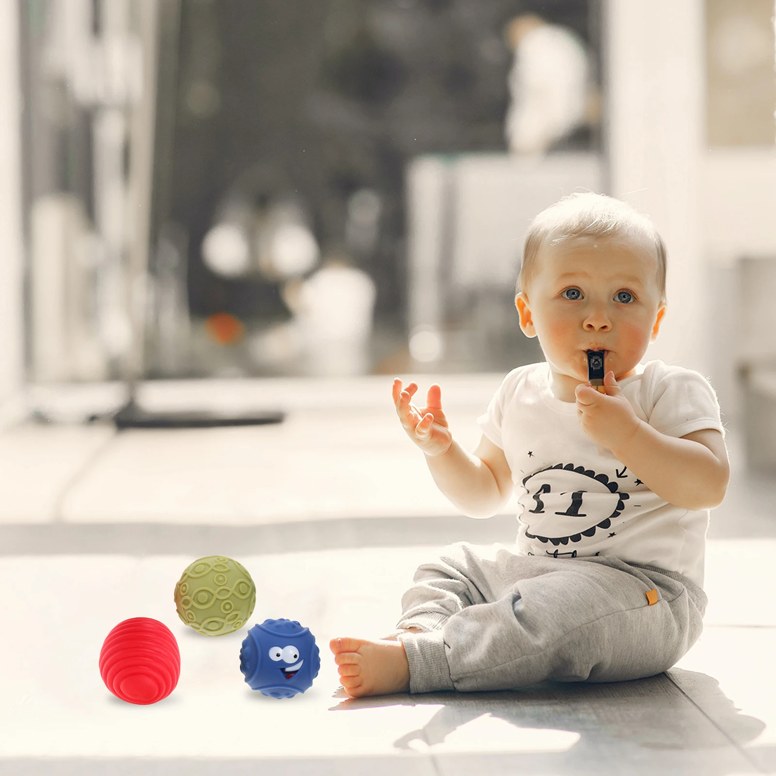 

9pcs Soft Sensory Balls Baby 0-6 Months 1-3 Years Multi Texture Tactile Development Massage Teething Playthings Hand Grasping