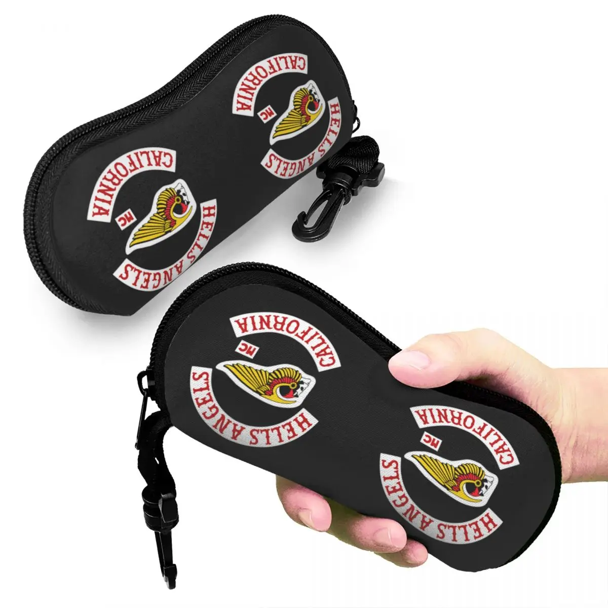 California Motorcycle Club Race Glasses Case Anti-Fall Hellsangels Reading Box Small Eye Contacts Case