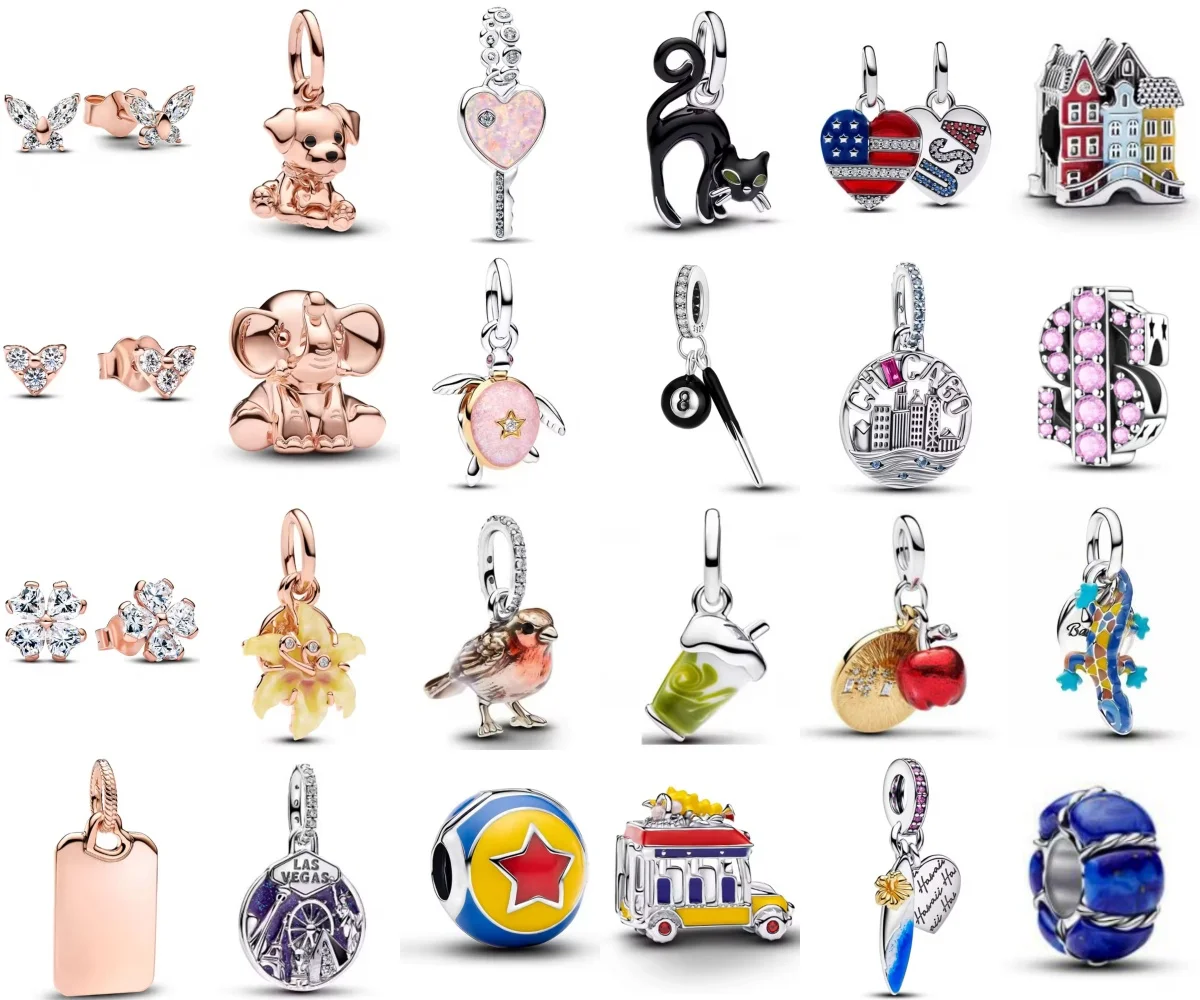 2026 Hot Sale Black Cat Billiards Bird Pendant Bead Fit 925 silver Original Diy Charm Bracelet women Exquisite jewelry for Gift