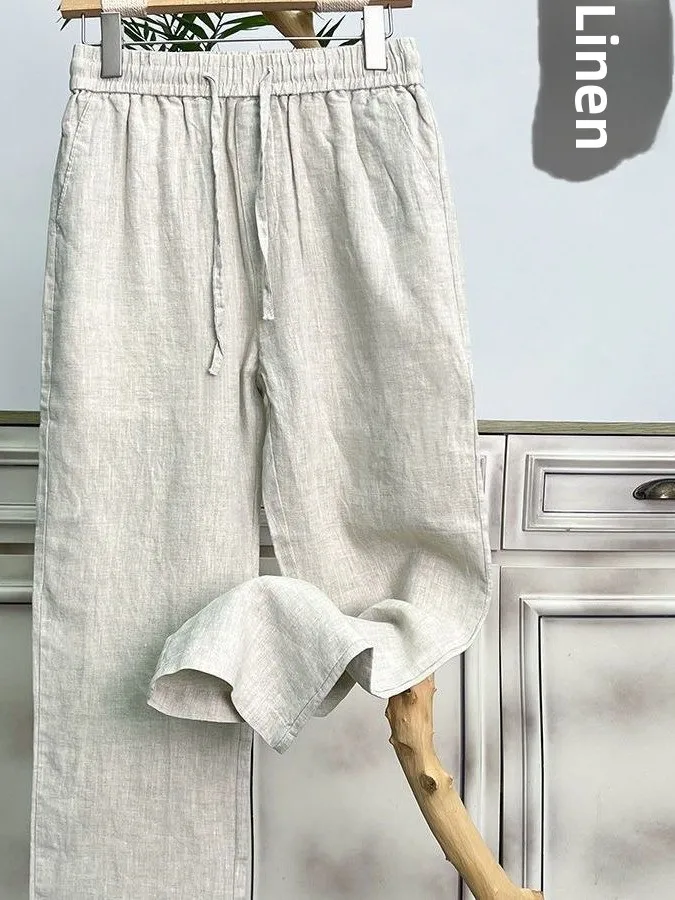 

Ретро китайские свободные хлопковые льняные прямые повседневные брюки мужские универсальные льняные брюки длиной до щиколотки