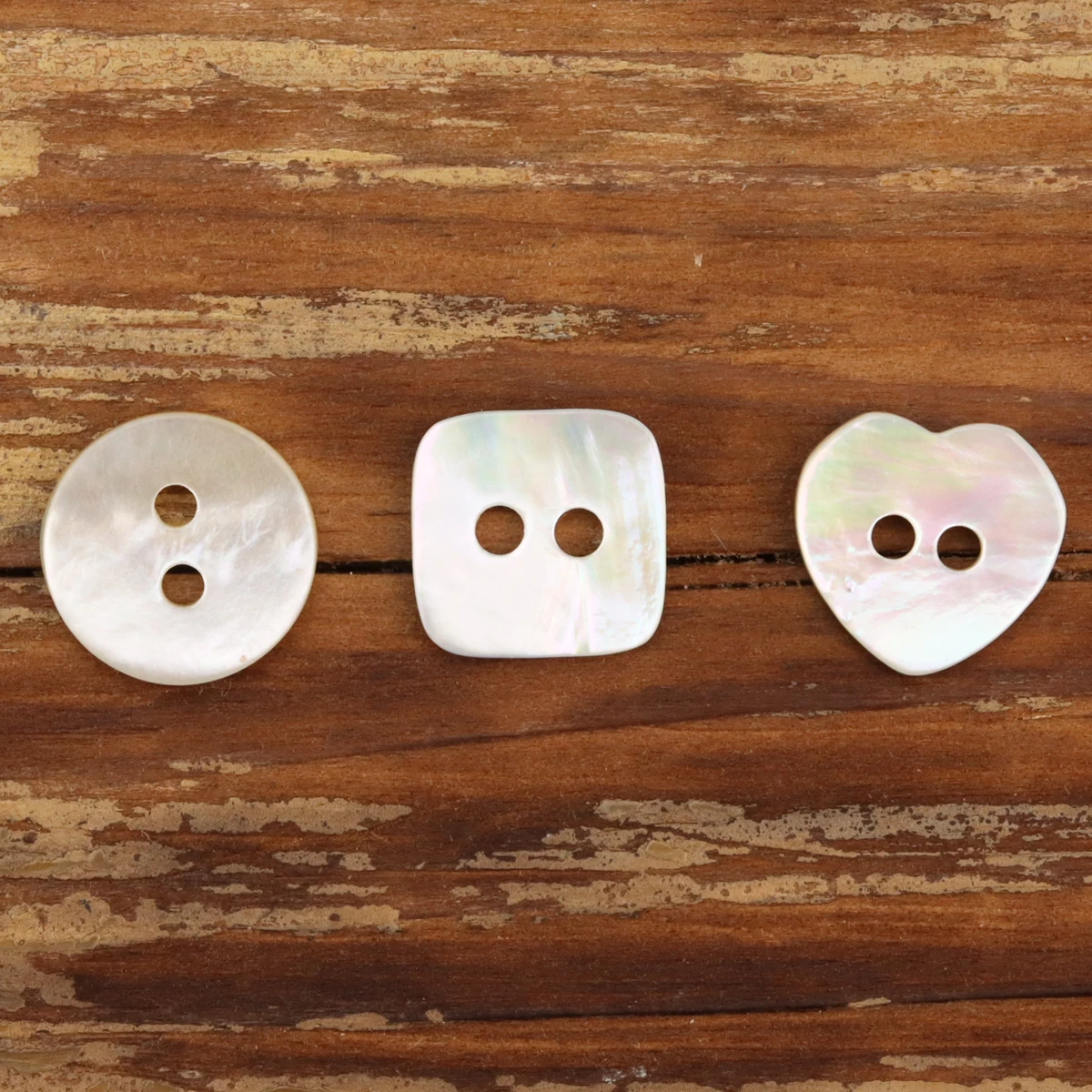 6pcs Heart Shape Shell Buttons For Clothing Round Two Hole Squre Mas Shell Button Sewing Knitting Supplies DIY Children Cloth