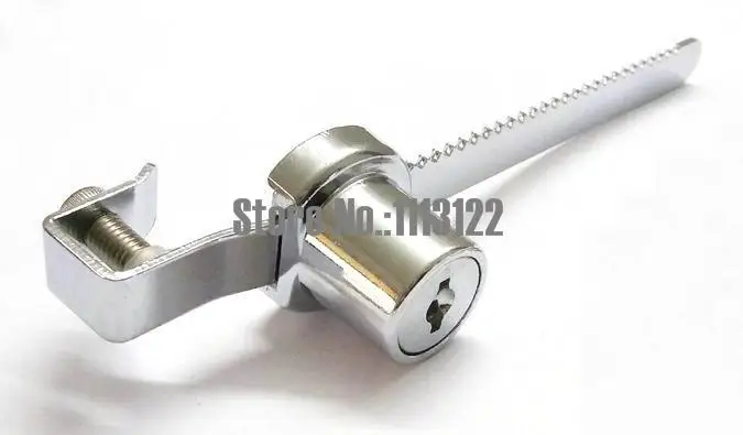 Sliding Glass Door Ratchet Lock With 2 Keys Glass Zinc Alloy Cabinet Showcase Display Lock 1 PC