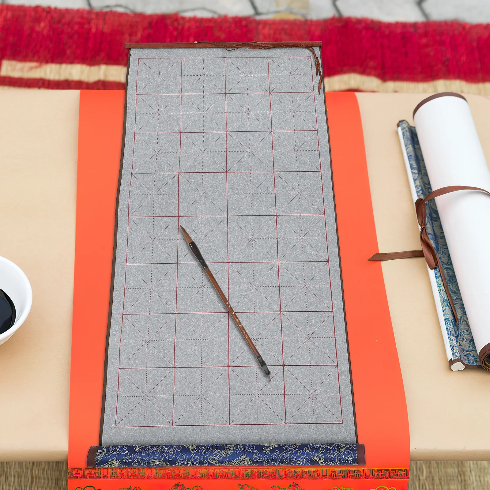 물 쓰기 천 세트 초보자를위한 재사용 가능한 서예 매트 접이식 휴대용 연습 도구 가정용 연구