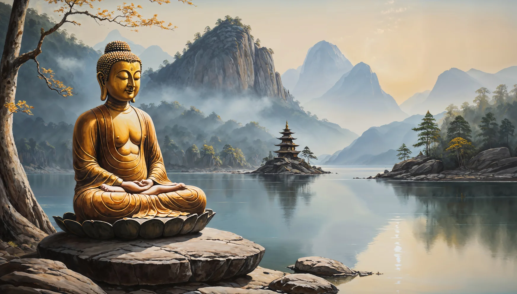 Customized size wallpaper gold relief gold Buddha statue mural home decoration painting Buddha statue landscape 3d wallpaper