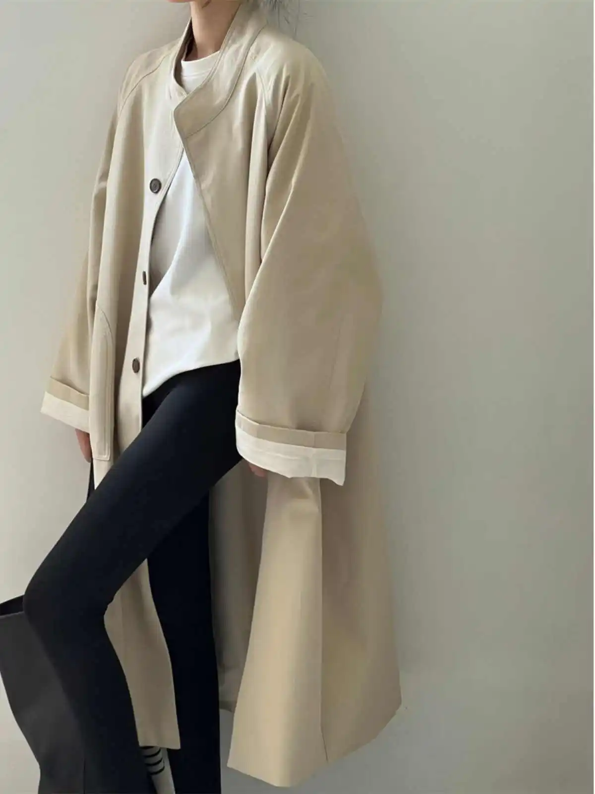 British Style Standing Collar Mid Length Trench Coat For Women In Autumn And Winter 2025, New Casual And High-End Coat