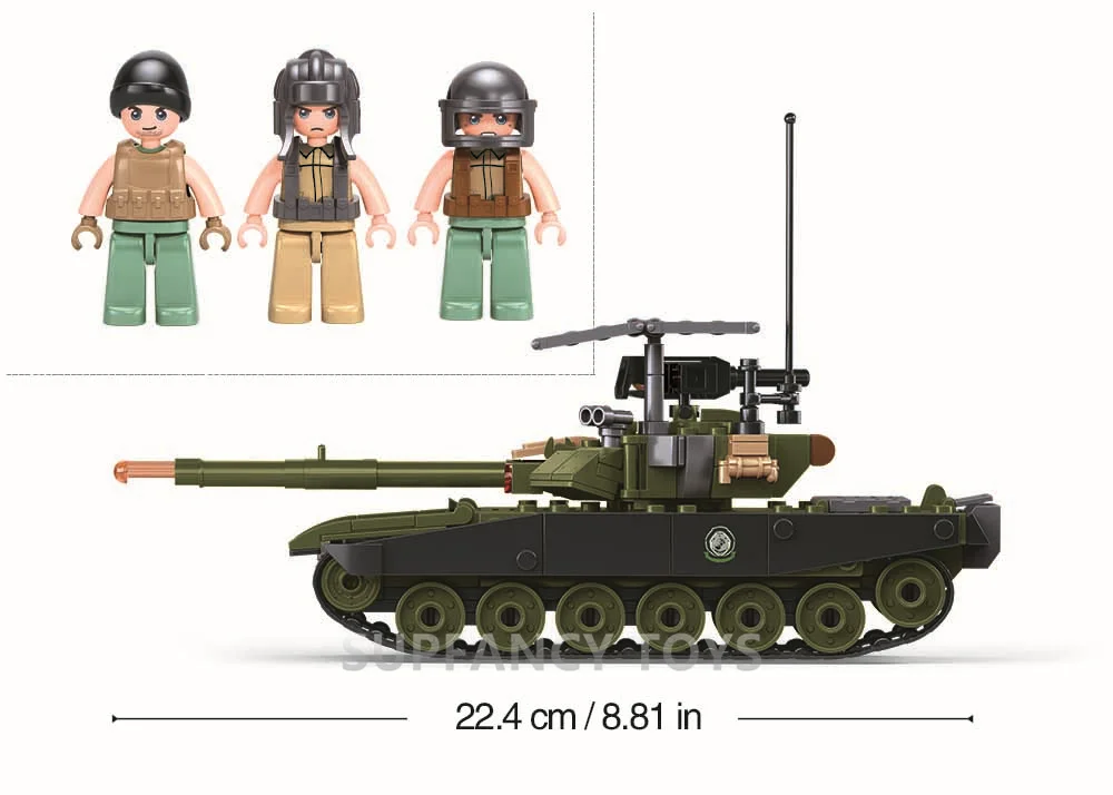 スラバン-子供のための戦車の建設,メインタンク,ビルディングブロック,軍事モデル,レンガ,教育玩具,軍隊ifr t90as,318個