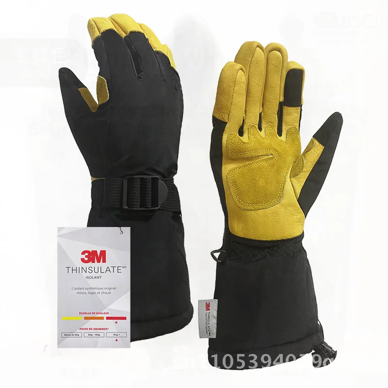 

Winter Ski Gloves for Men And Women Warm Fleece-Lined Windproof Thickened Finger-Separated Leather Cycling Sports Outdoor Gloves