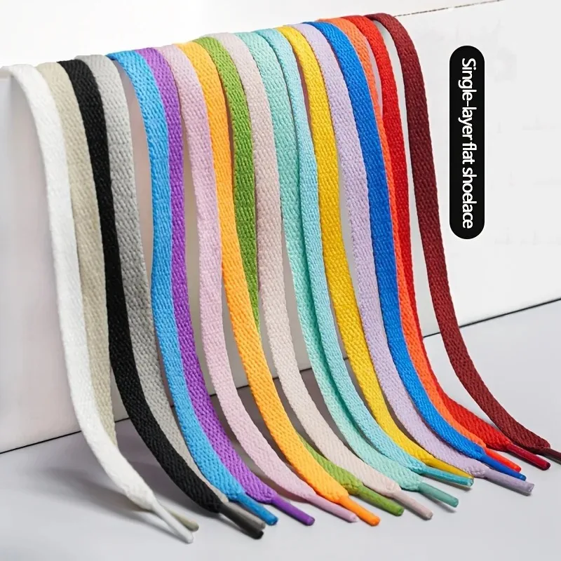 6 Pairs 120 140CM Flat Solid Color Replacement Shoelaces Unisex for Canvas Shoes Boots Casual Daily Sports Sneakers Laces