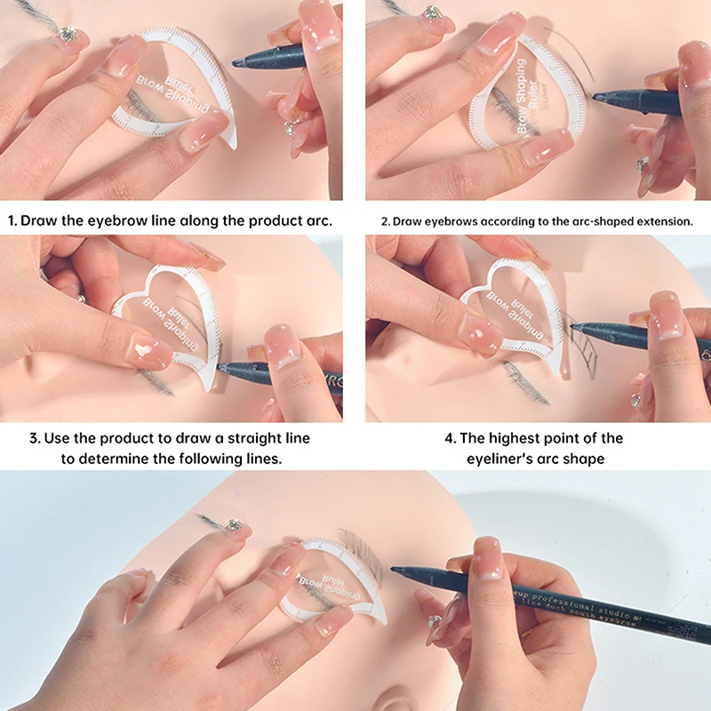 1PCS Brow Mapping Ruler Eyebrow Shaping Ruler 1 Minute Fast Drawing Design Brow Easy Tool Microblading Permanent Makeup Stencils