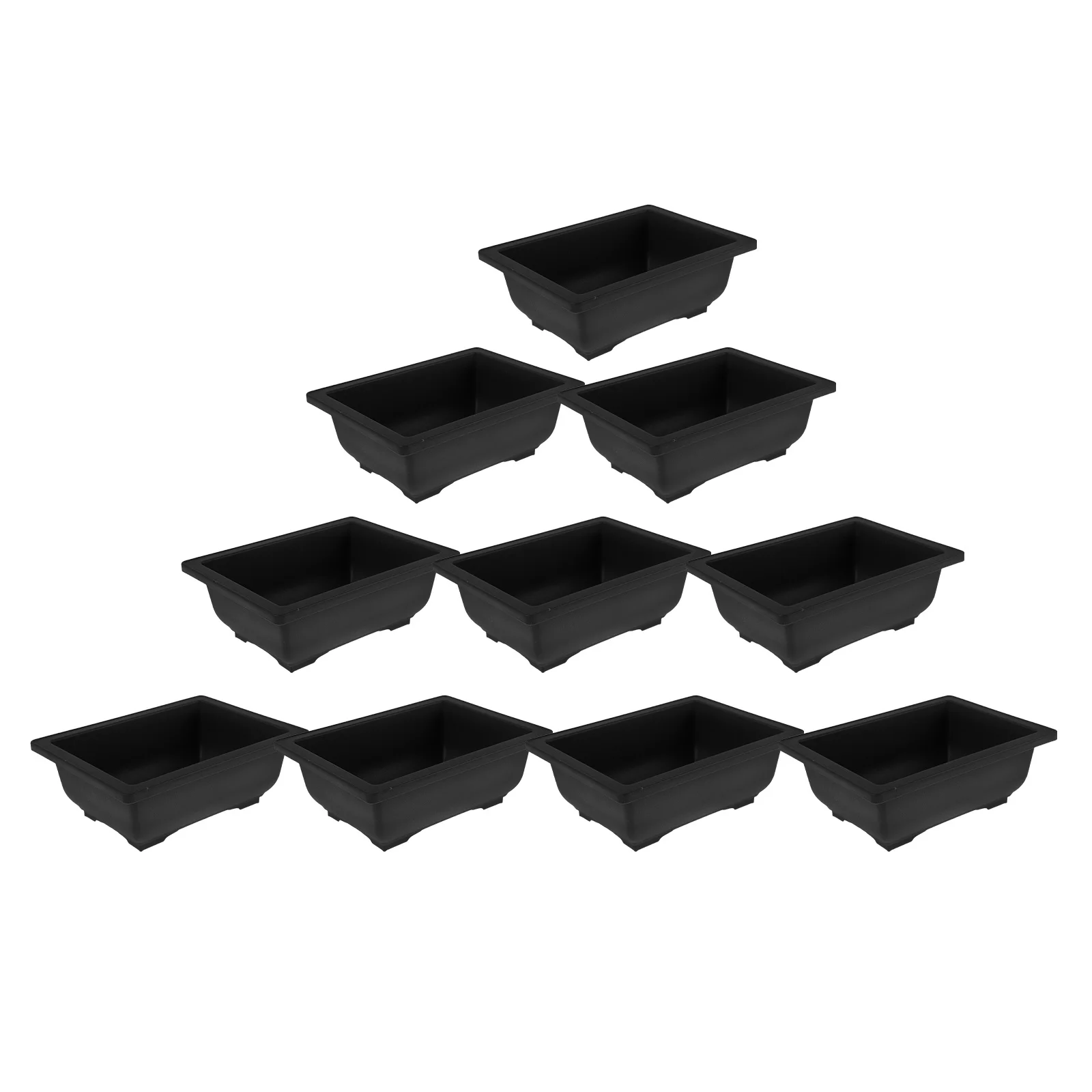 

12Pcs Vintage Style Rectangular Plastic Planters for Indoor Balcony Garden Bonsai Succulent Vegetable Nursery Pots