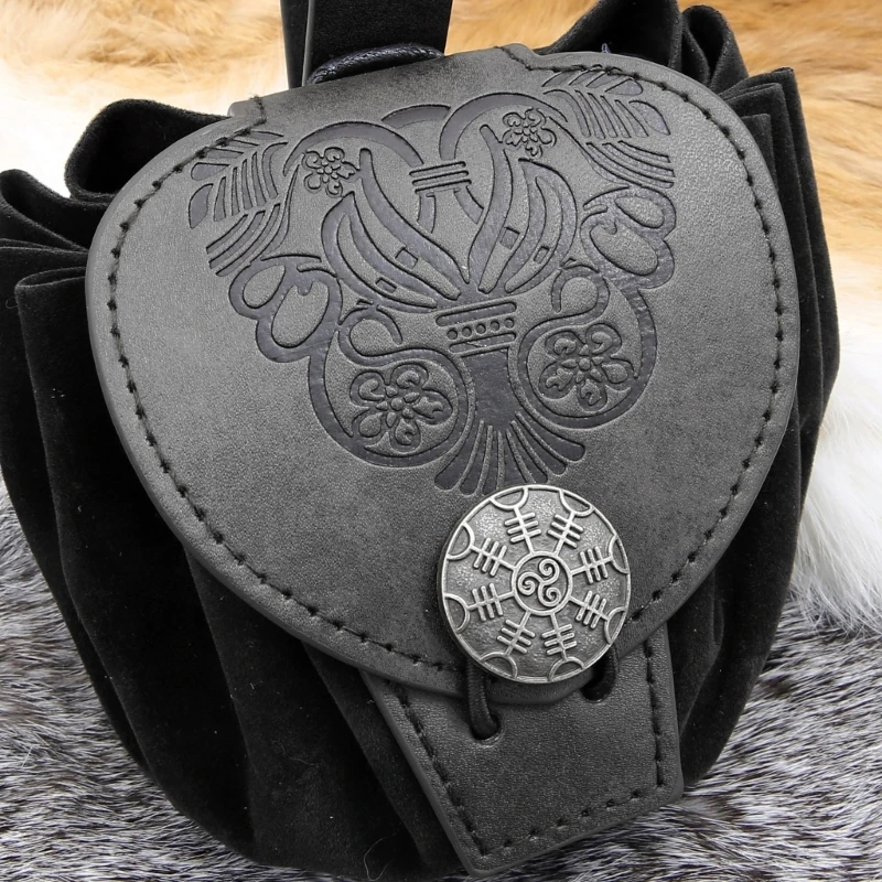 Medieval Cube Bag Old Styles Side Pack PU Leather Coin Bag Small Change Purse Dropship