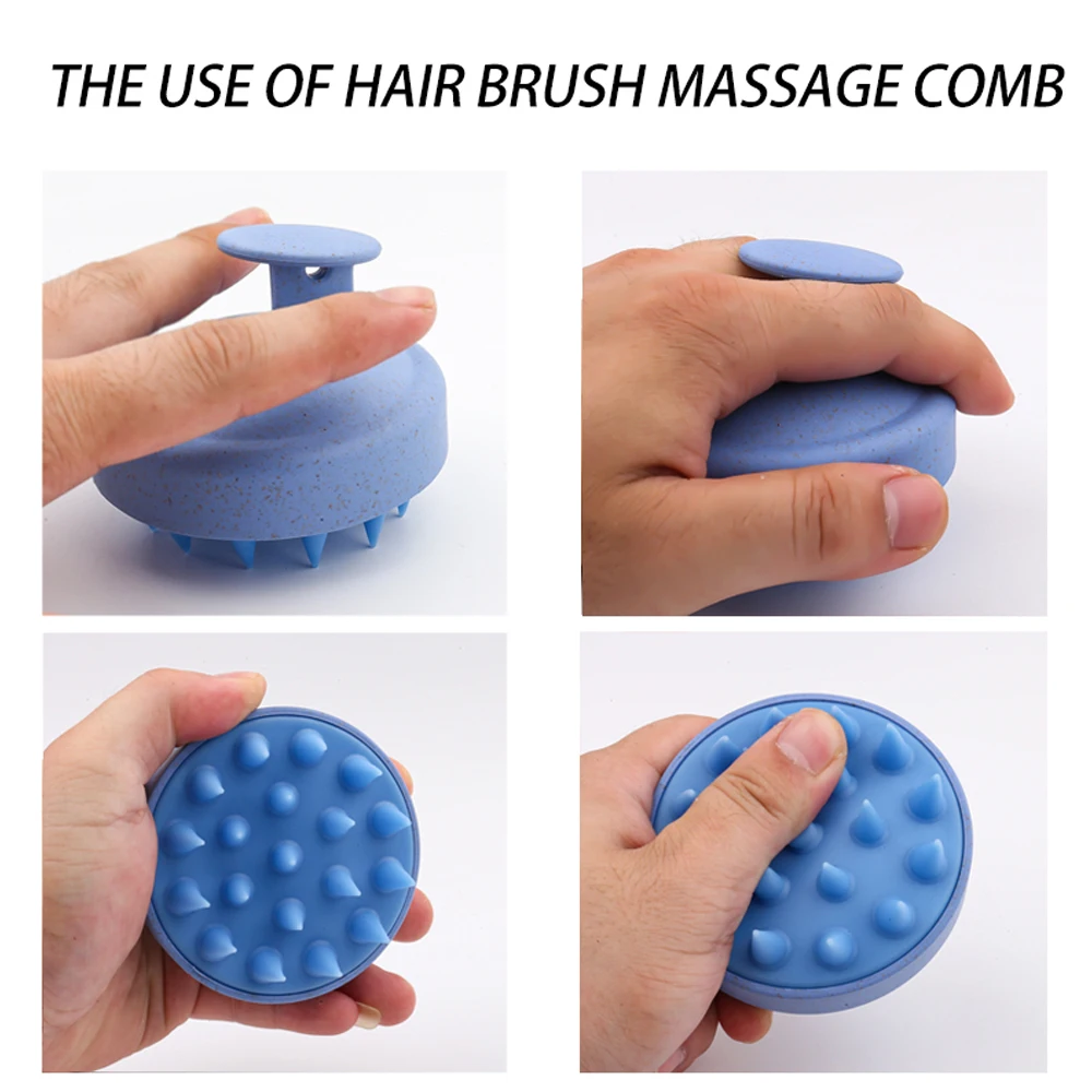 Silicone Shampoo Brush Scalp Hair Massager Head Body Scalp Massage Handle Brush Hair Spa Massage Comb